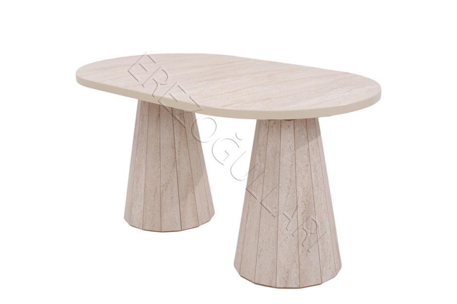 Bohem Travertan Norte Açılır Yemek Masa Sandalye Takımı 90x160cm