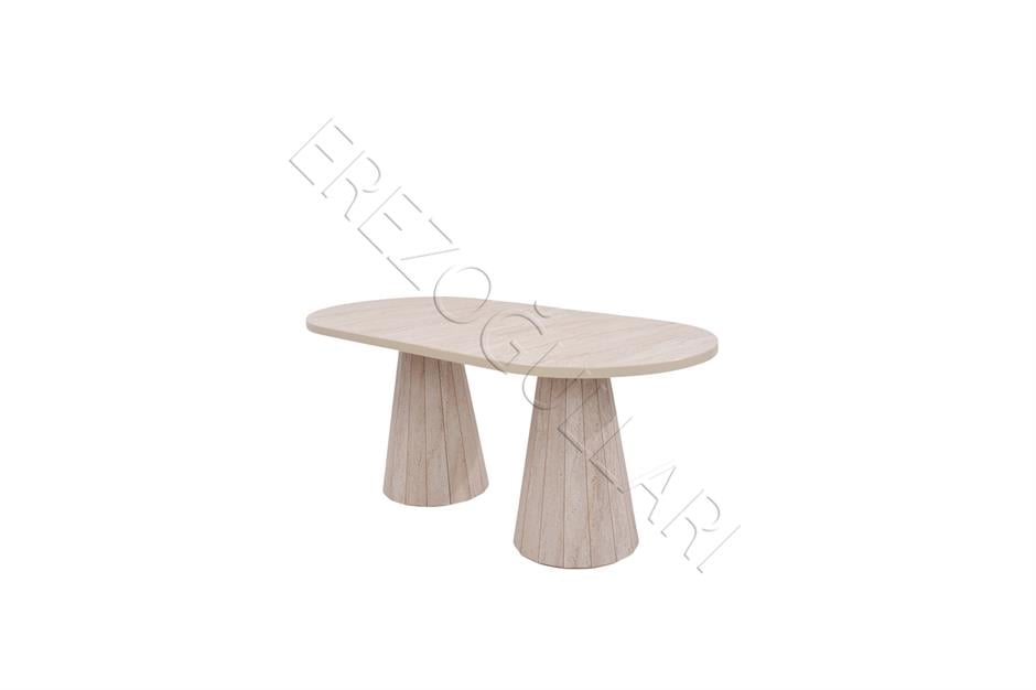 Bohem Travertan Norte Açılır Yemek Masa Sandalye Takımı 90x160cm