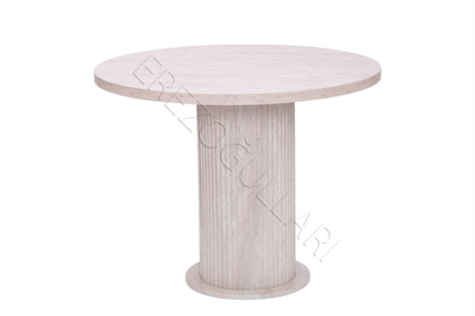 Bohem Yuvarlak Lak Panel Mutfak Masası 100cm