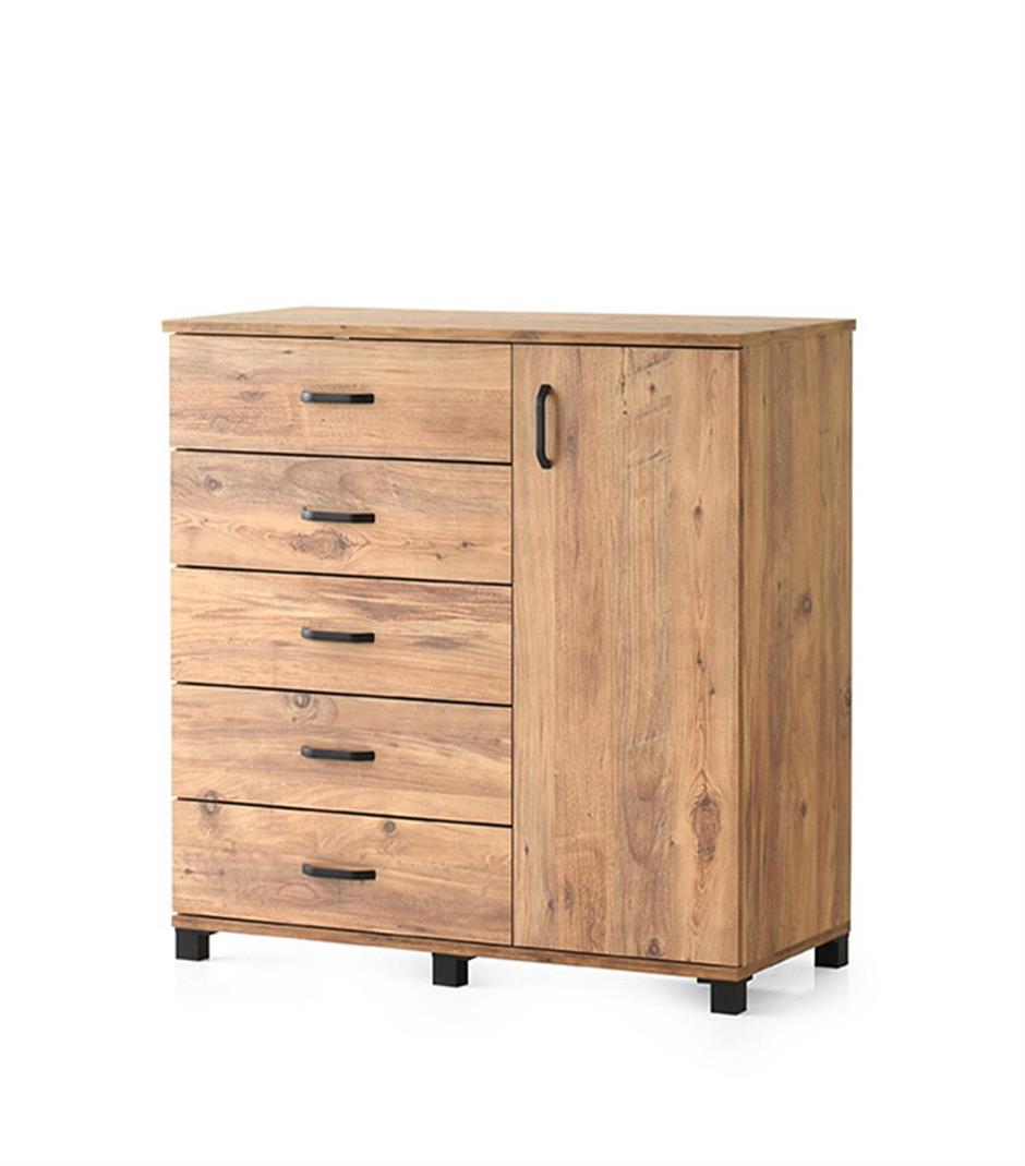 Buket Dolaplı 5 Çekmeceli Şifonyer 94x45x95 Demonte 