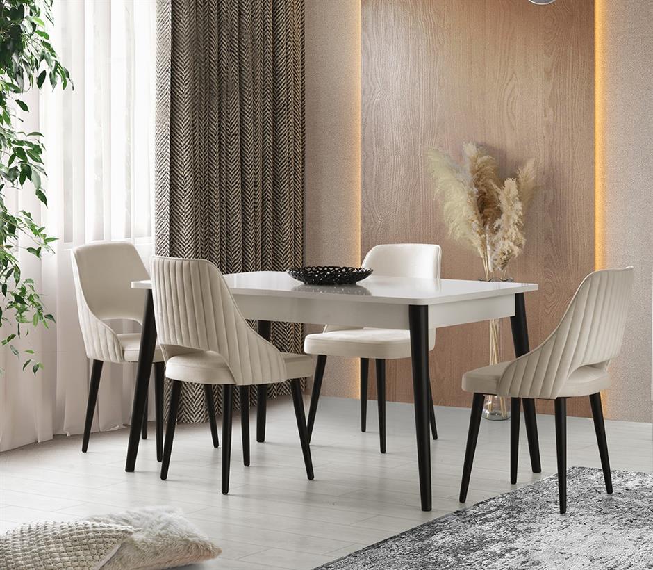 Çakıl MDF Yemek Masa Sandalye Takımı 90x145cm