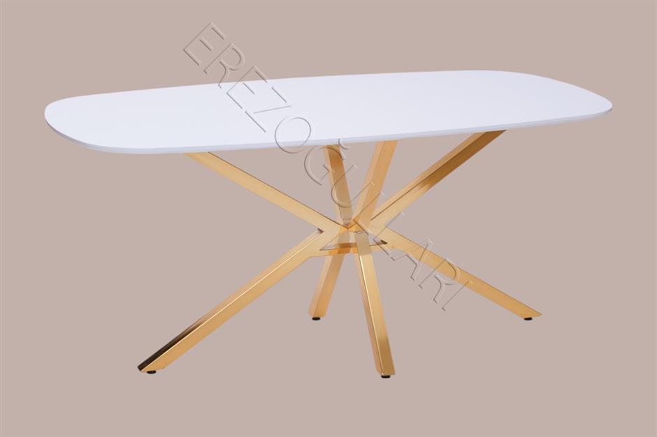Çapraz Beyaz High Gloss Yemek Masası 90*160 cm