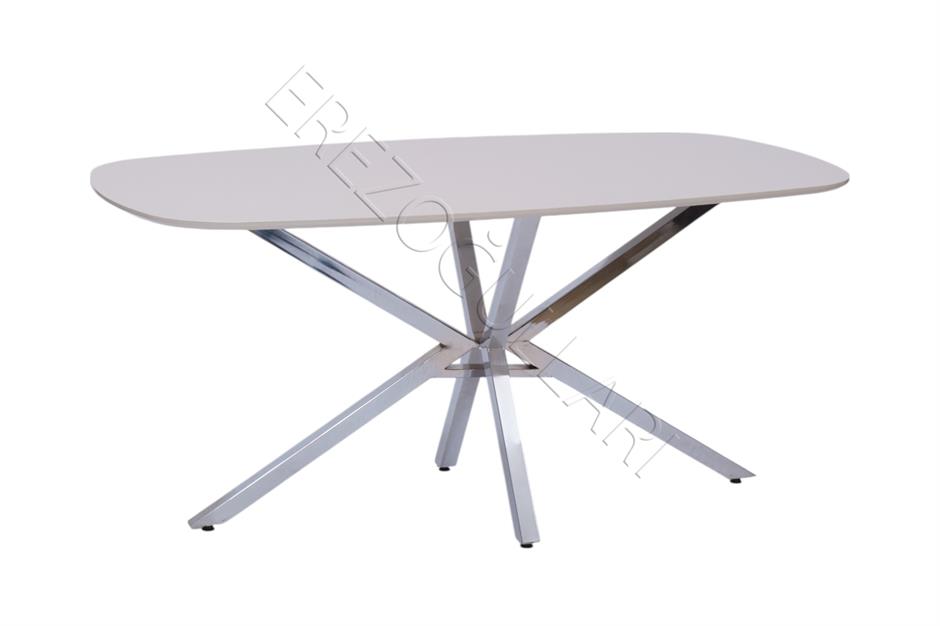 Çapraz Kum Beji High Gloss Yemek Masası 90*160 cm