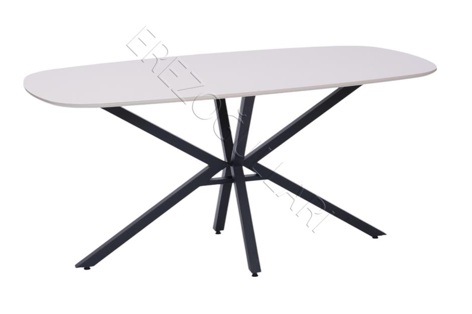 Çapraz Kum Beji High Gloss Yemek Masası 90*160 cm