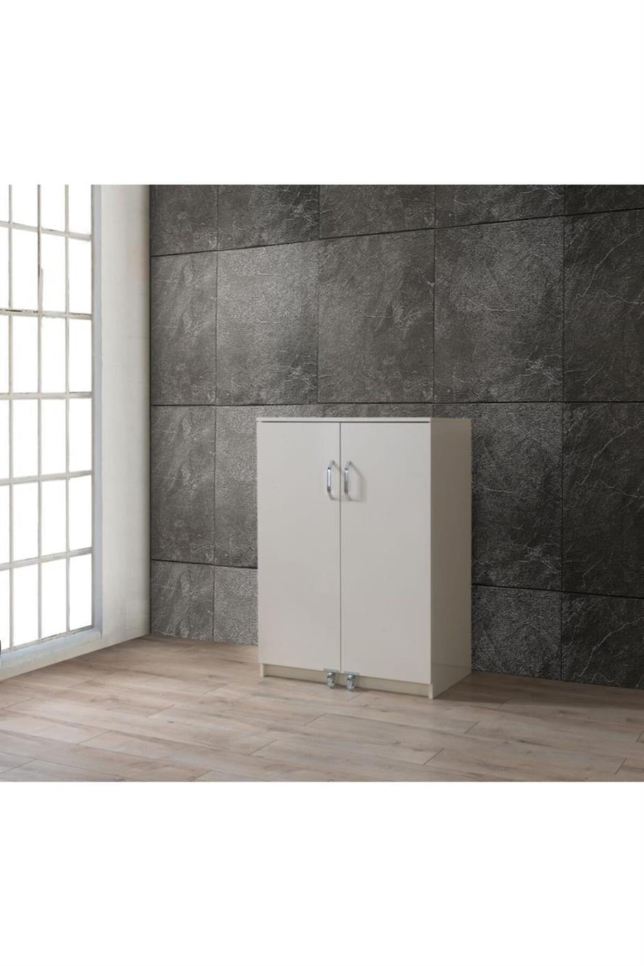 Çok Amaçlı 2 Kapaklı Mutfak Erzak Kiler Dolap 86x52x120cm
