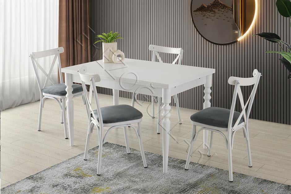 Cunda Bahar Mutfak Masası Sandalye Takımı 70x110