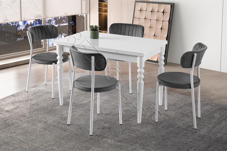 Cunda Beta Mutfak Masası Sandalye Takımı 70x110