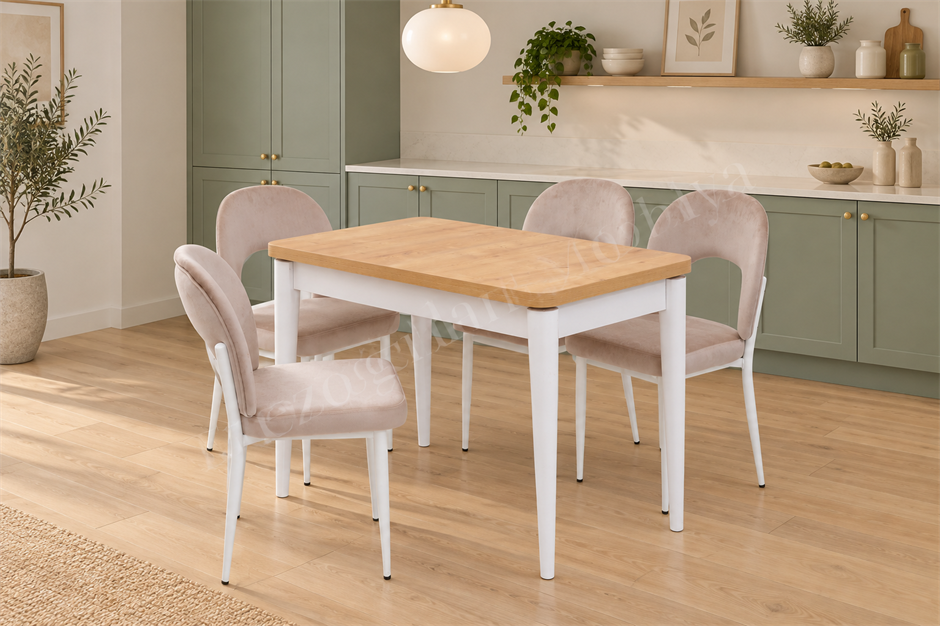 Damla Hilal MDF Mutfak Masa Sandalye Takımı 60x100cm
