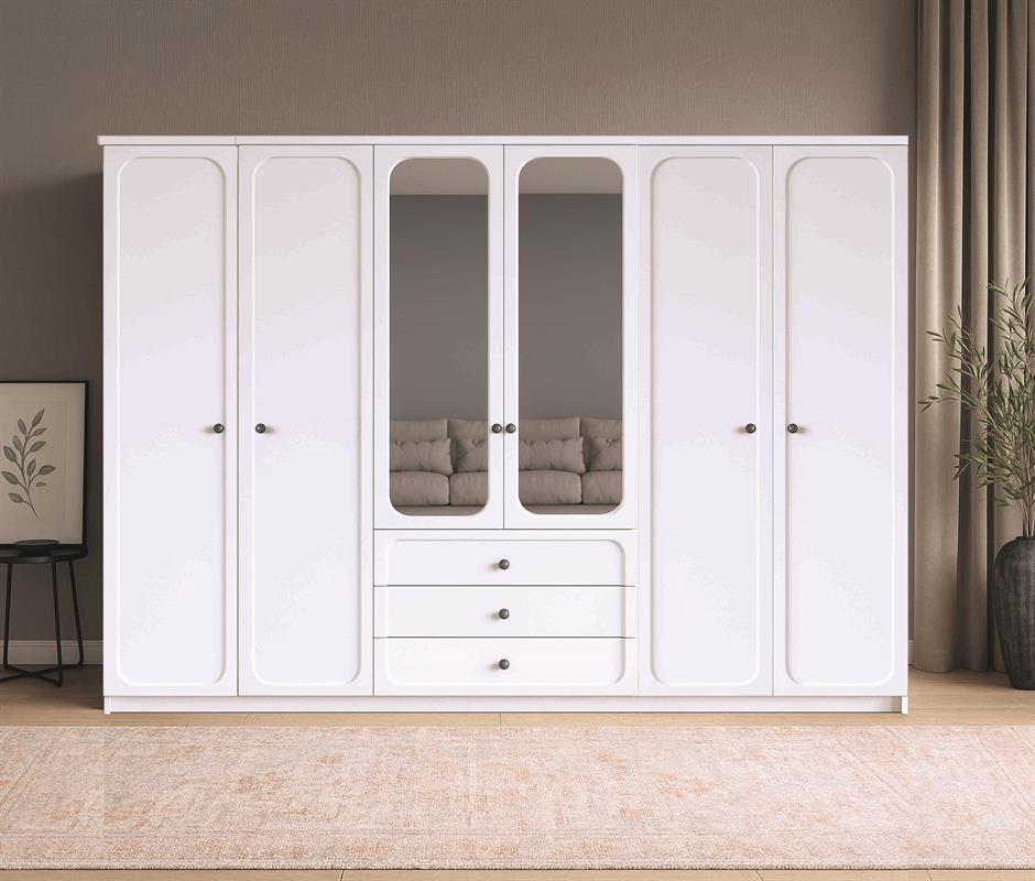 Defne %100 MDF 6 Kapaklı Modern Yatak Odası Takımı Başlıklı