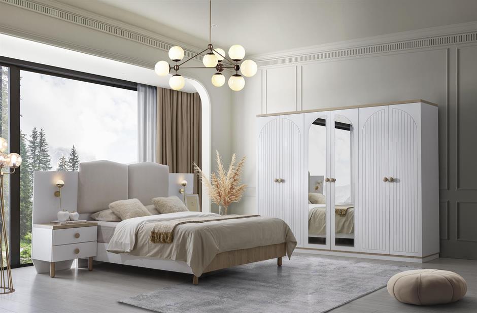 Dejavu 6 Kapaklı Modern Aynalı Elbise Gardrop 240cm 