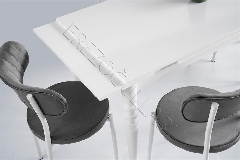 Didim Beyaz Beta Açılır Mutfak Masa Sandalye Takımı 80x120