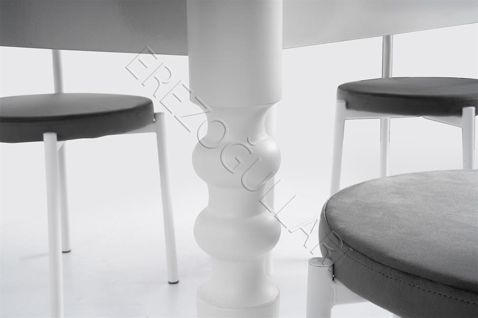 Didim Beyaz Beta Açılır Mutfak Masa Sandalye Takımı 80x120
