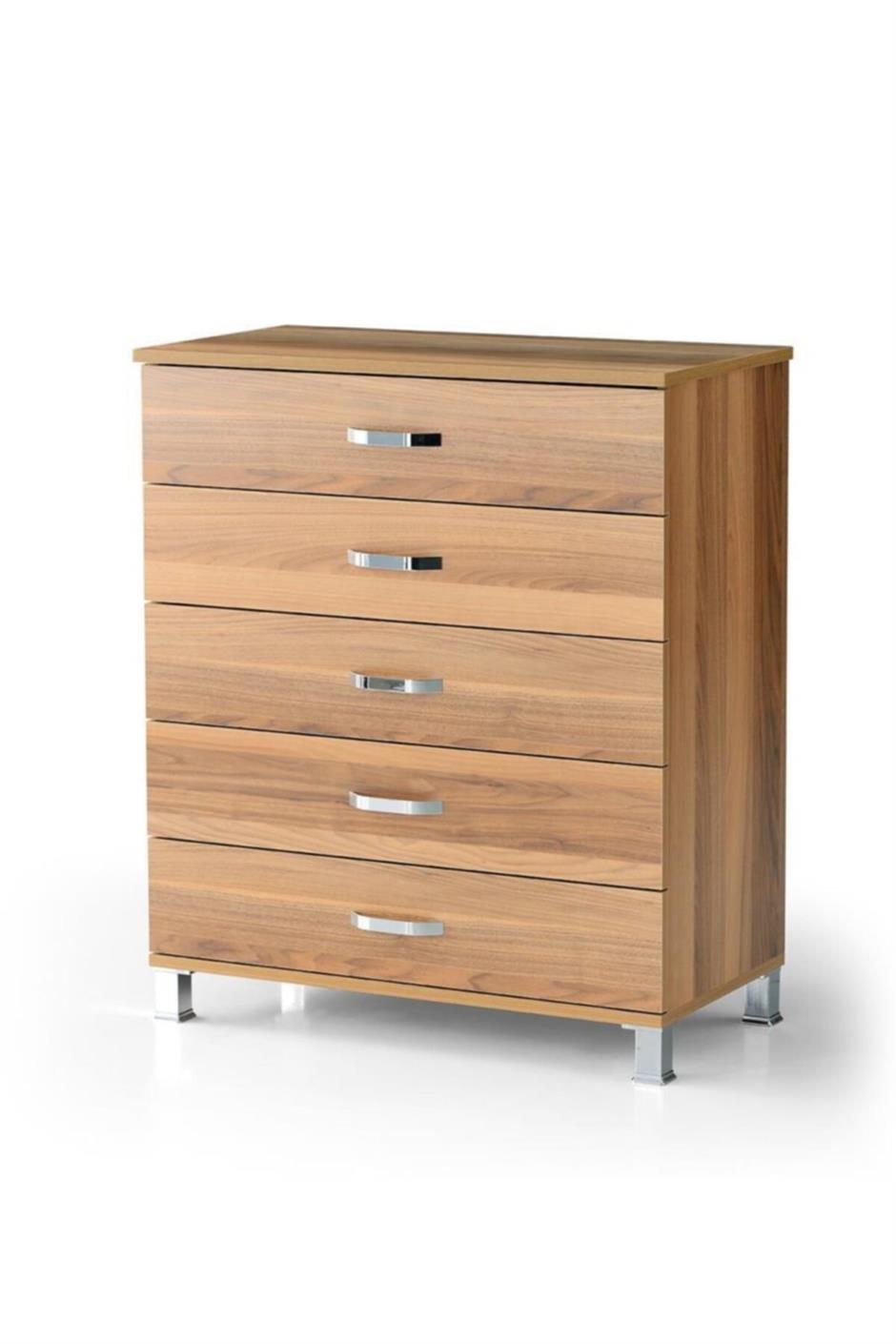 Ekonomik Geniş 5 Çekmeceli Şifonyer 85x45x95cm KURULUM GEREKTİRMEZ. 