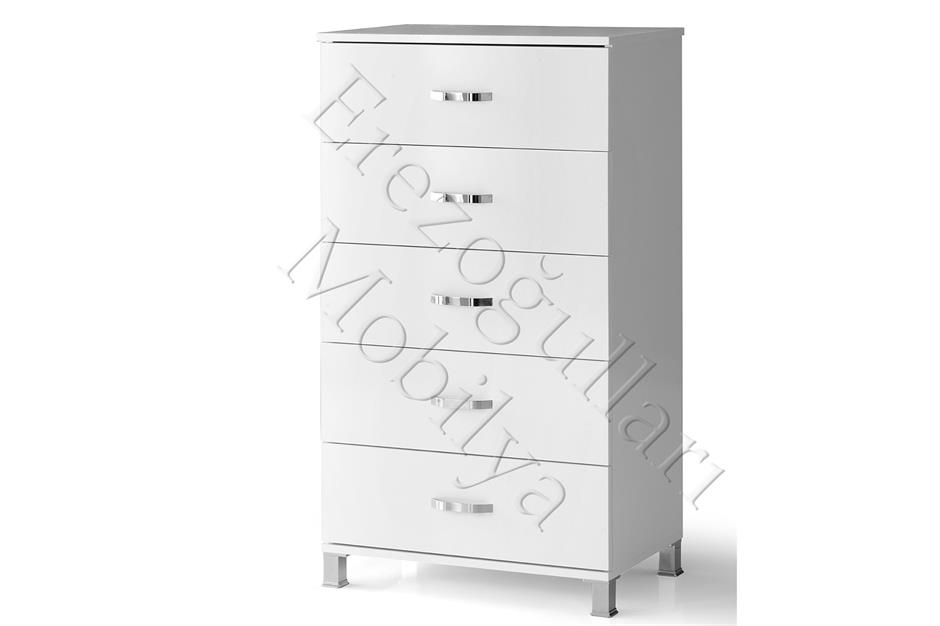 Ekonomik Yüksek 5 Çekmeceli Şifonyer KURULU 73x45x125cm 