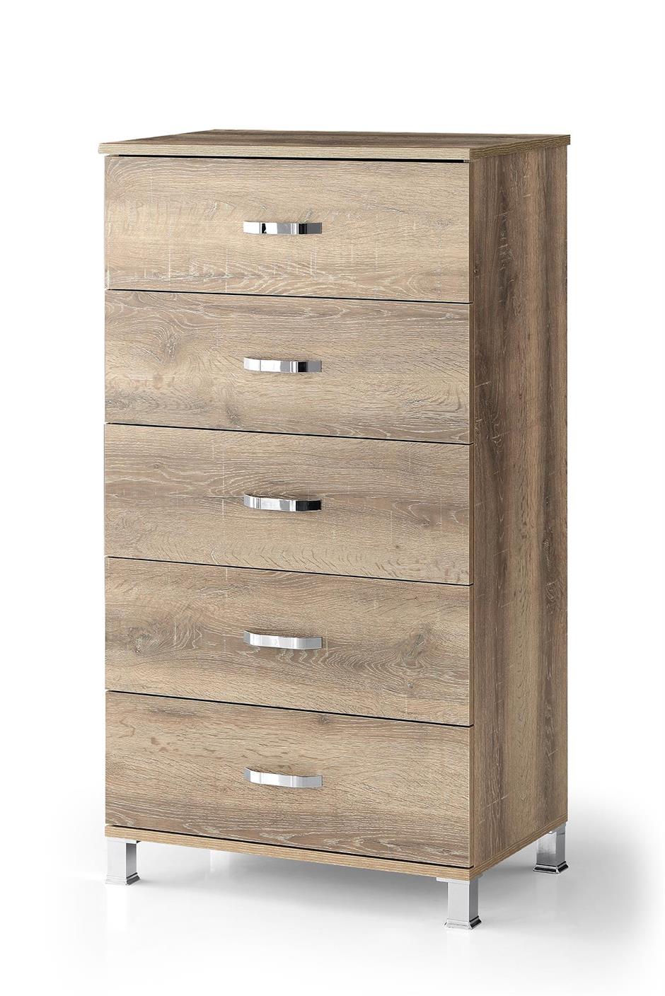 Ekonomik Yüksek 5 Çekmeceli Şifonyer KURULU 73x45x125cm 