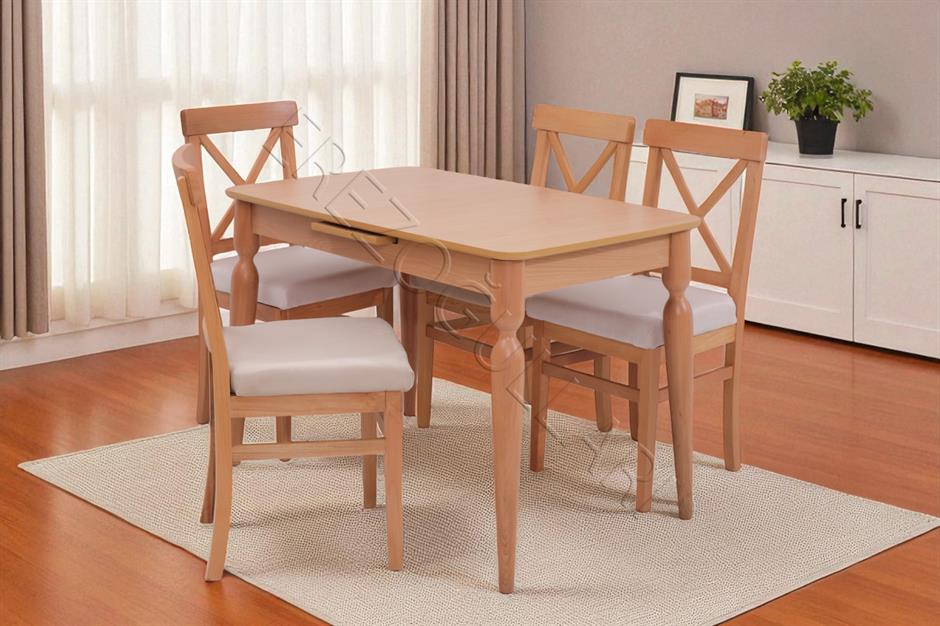 Eliz Alaçatı Lak Panel Açılır Mutfak Masa Takımı 70x110cm