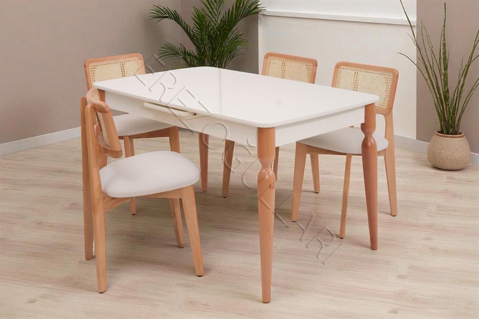 Eliz Zion Lak Panel Mutfak Masa Sandalye Takımı 80x130cm