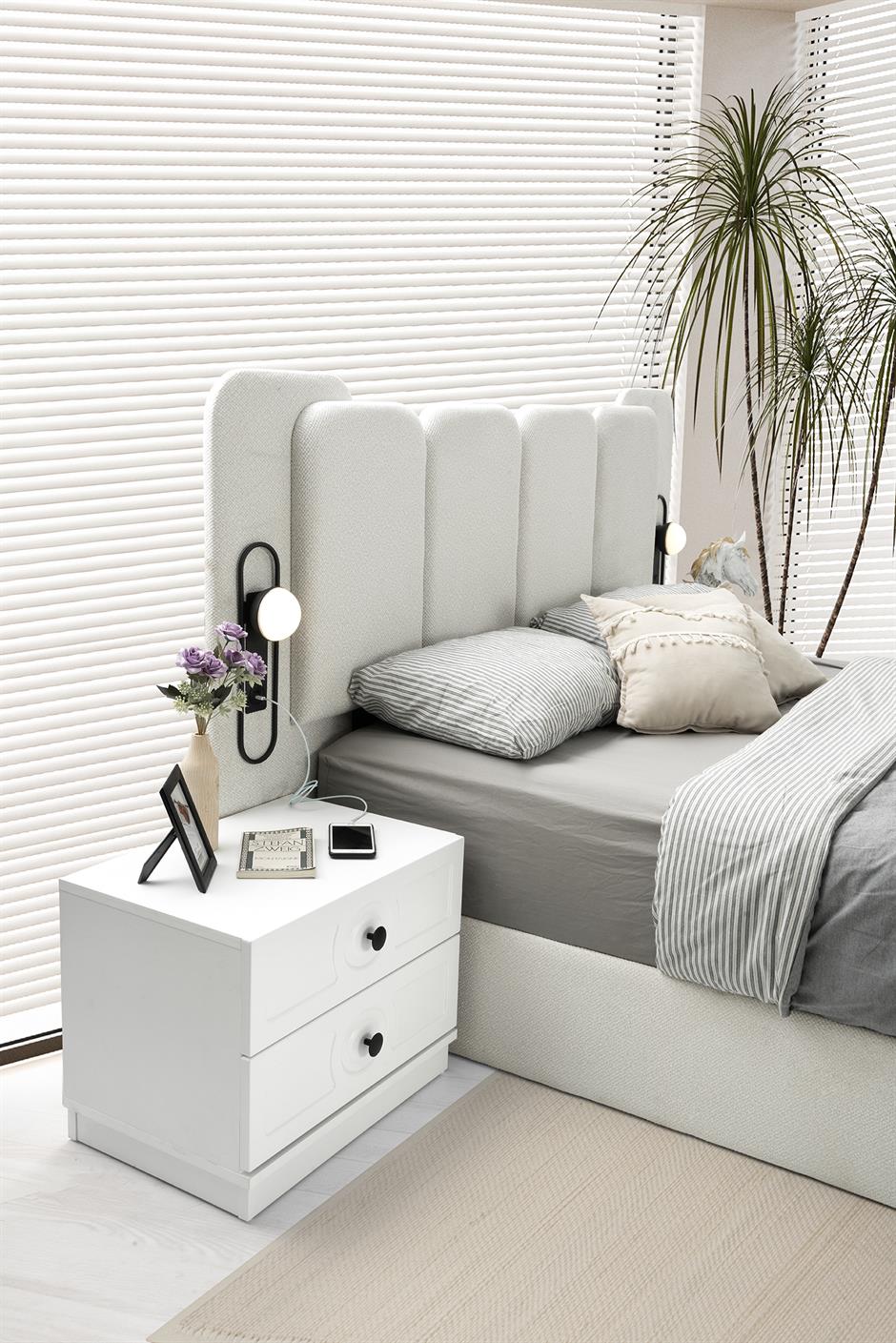 Emir %100 MDF 6 Kapaklı Modern Yatak Odası Takımı Başlıklı