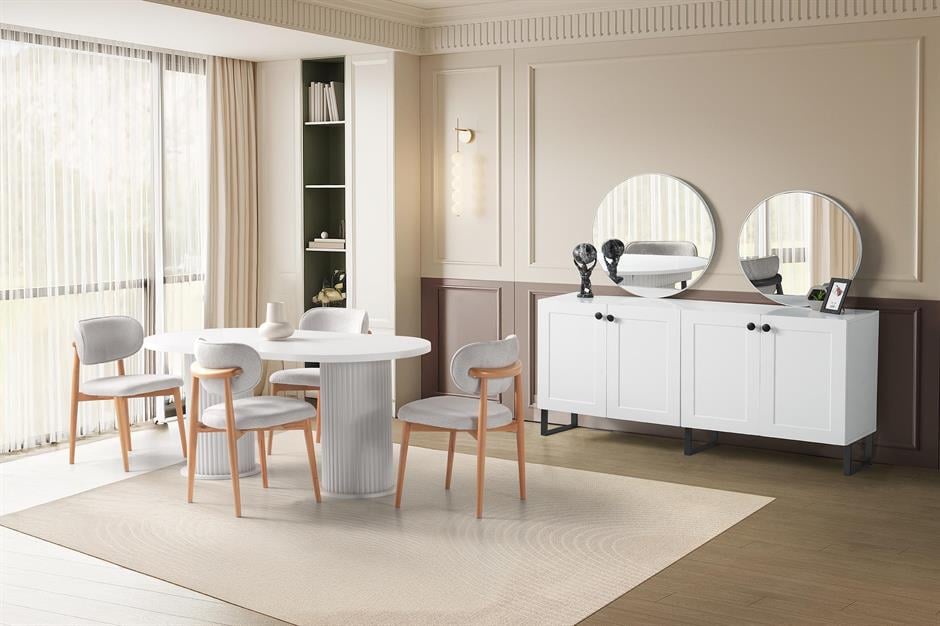 Liora %100 MDF Modern Bohem Yemek Odası Takımı