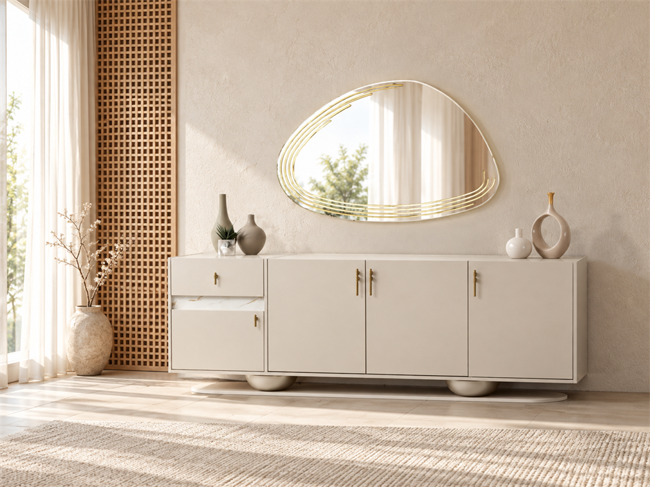 Erva Modern Dolaplı Çekmeceli Aynasız Konsol 206*47*78
