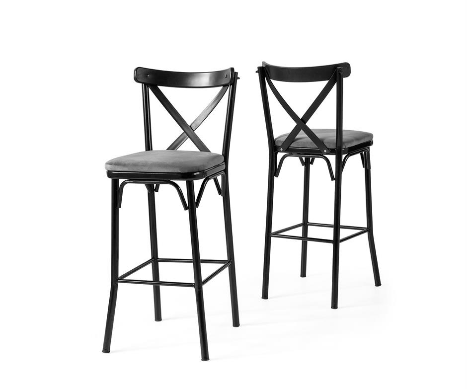 Eylül Bar Mutfak Sandalyesi Metal 2 Li Set  