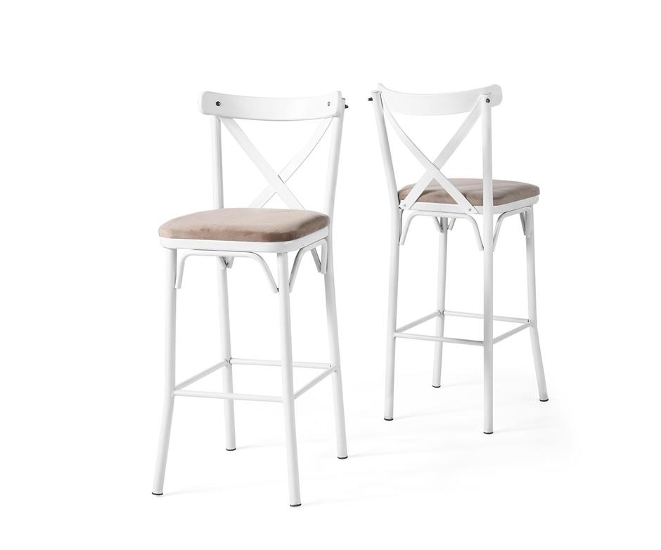 Eylül Bar Mutfak Sandalyesi Metal 2 Li Set  