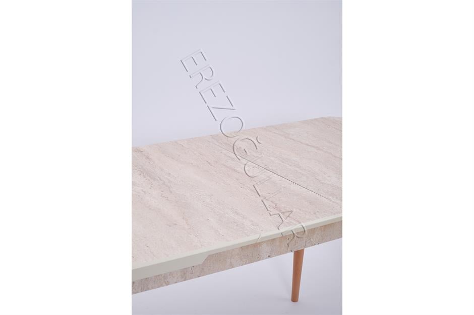 Göksu Traverten Boyalı Mdf Mutfak Masa Takımı 80x130