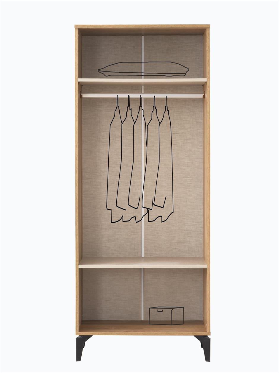 Hazar 2 Kapılı Gardırop Elbise Dolabı 80x47x200cm