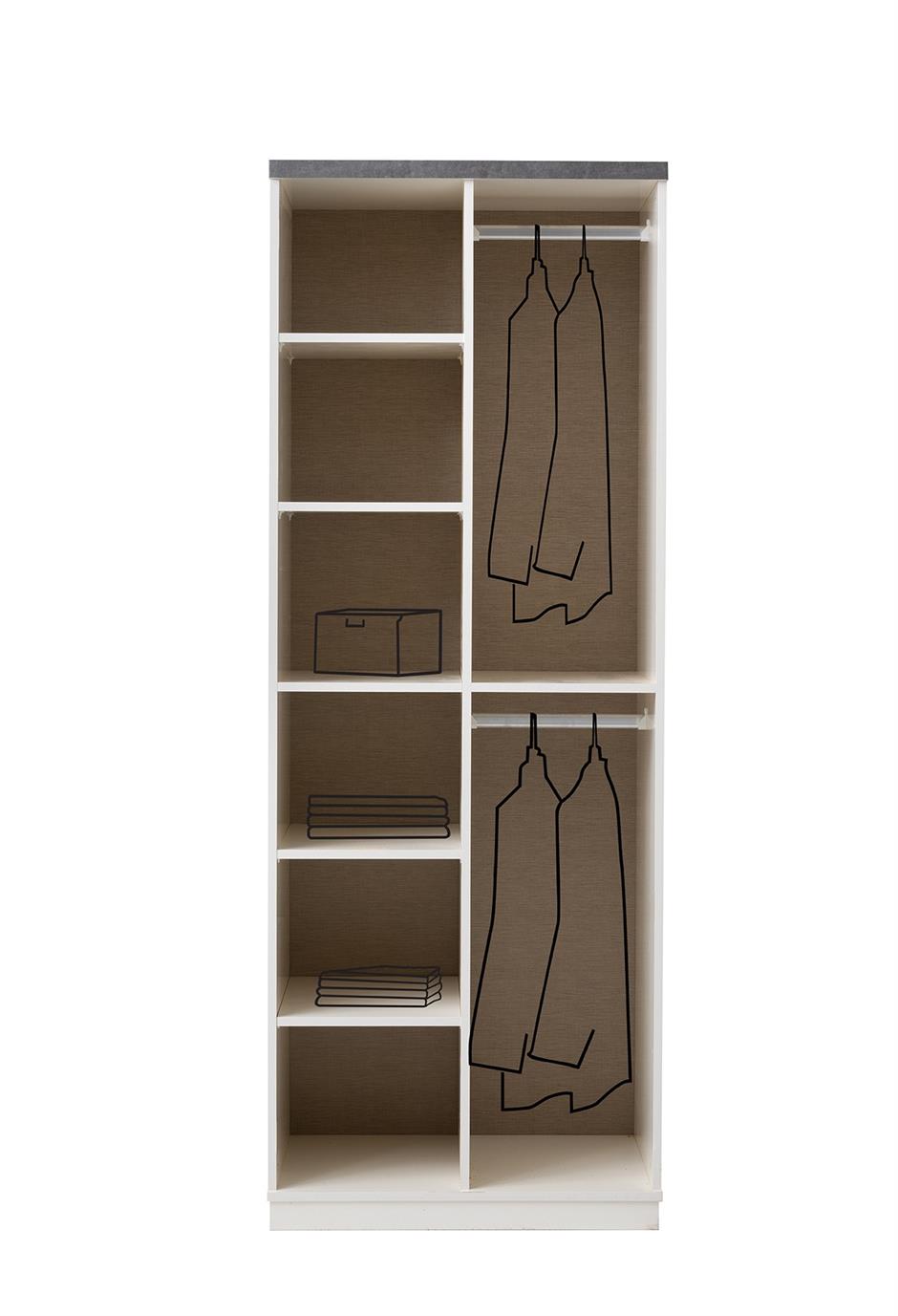 İrem Kapaklı Asklıklı 2 Kapaklı Gardrop 80x60x215cm
