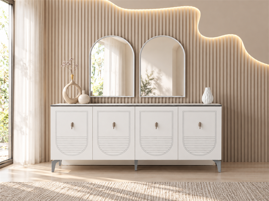 İrem Modern Dolaplı Çekmeceli Aynasız Konsol 180*47*80
