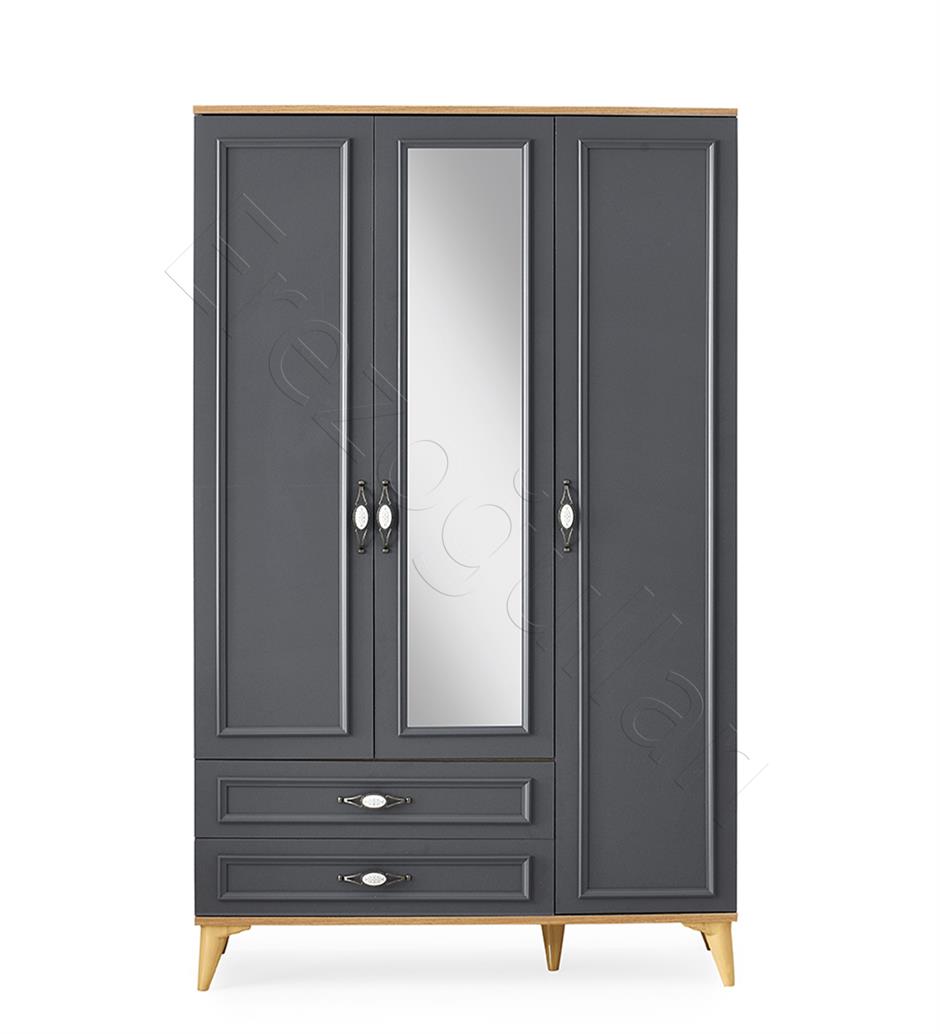 Irmak 3 Kapılı 2 Çekmeceli Gardrop Elbise Dolabı 120x48x195cm