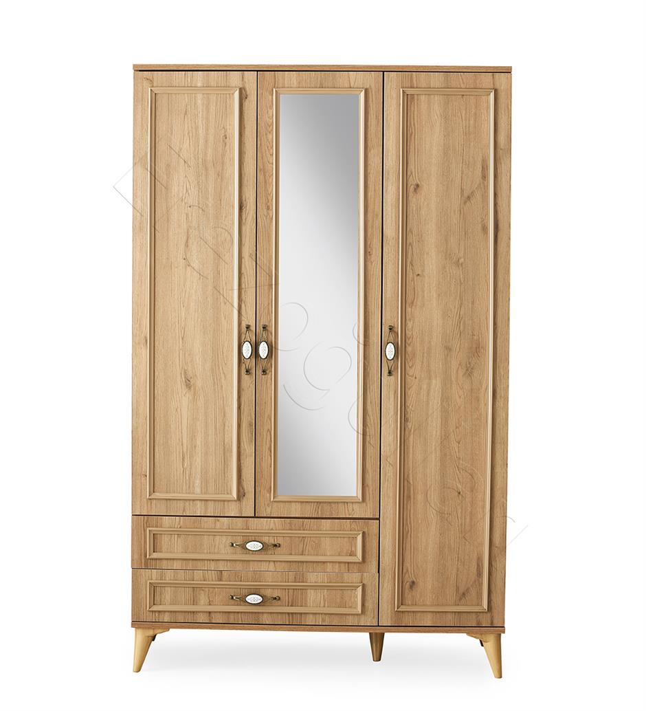 Irmak 3 Kapılı 2 Çekmeceli Gardrop Elbise Dolabı 120x48x195cm