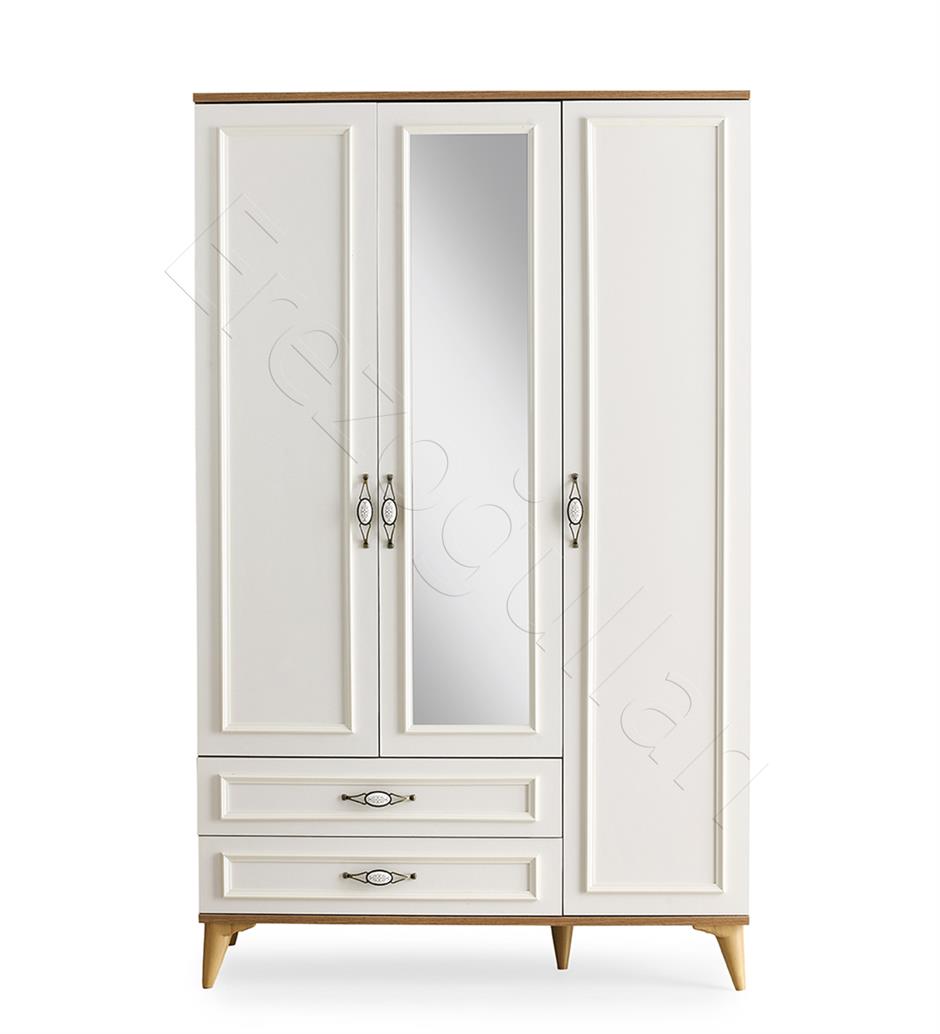Irmak 3 Kapılı 2 Çekmeceli Gardrop Elbise Dolabı 120x48x195cm