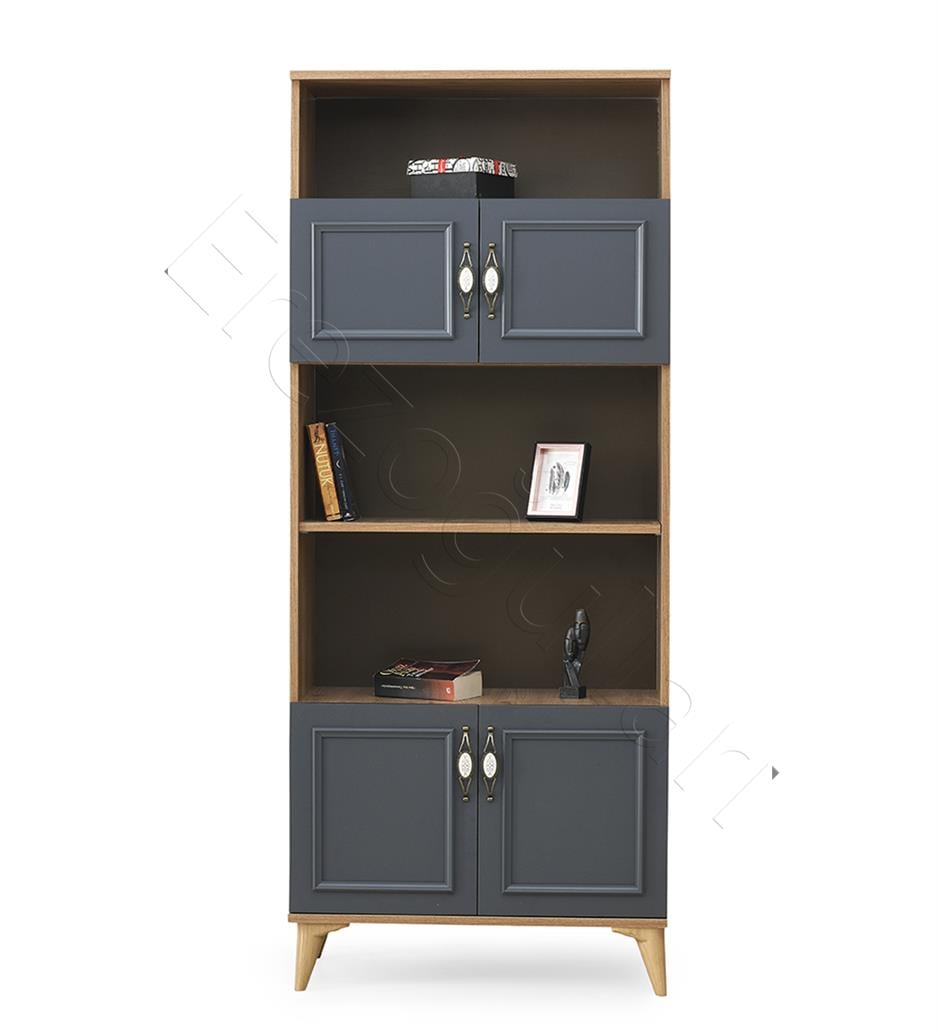 Irmak Dolaplı 5 Raflı Kitaplık 80x30x195cm