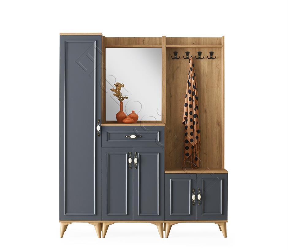 Irmak Portmanto Çift Askılık Ayakkabılık Aynalı 160x37x195