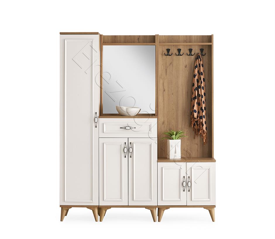 Irmak Portmanto Çift Askılık Ayakkabılık Aynalı 160x37x195