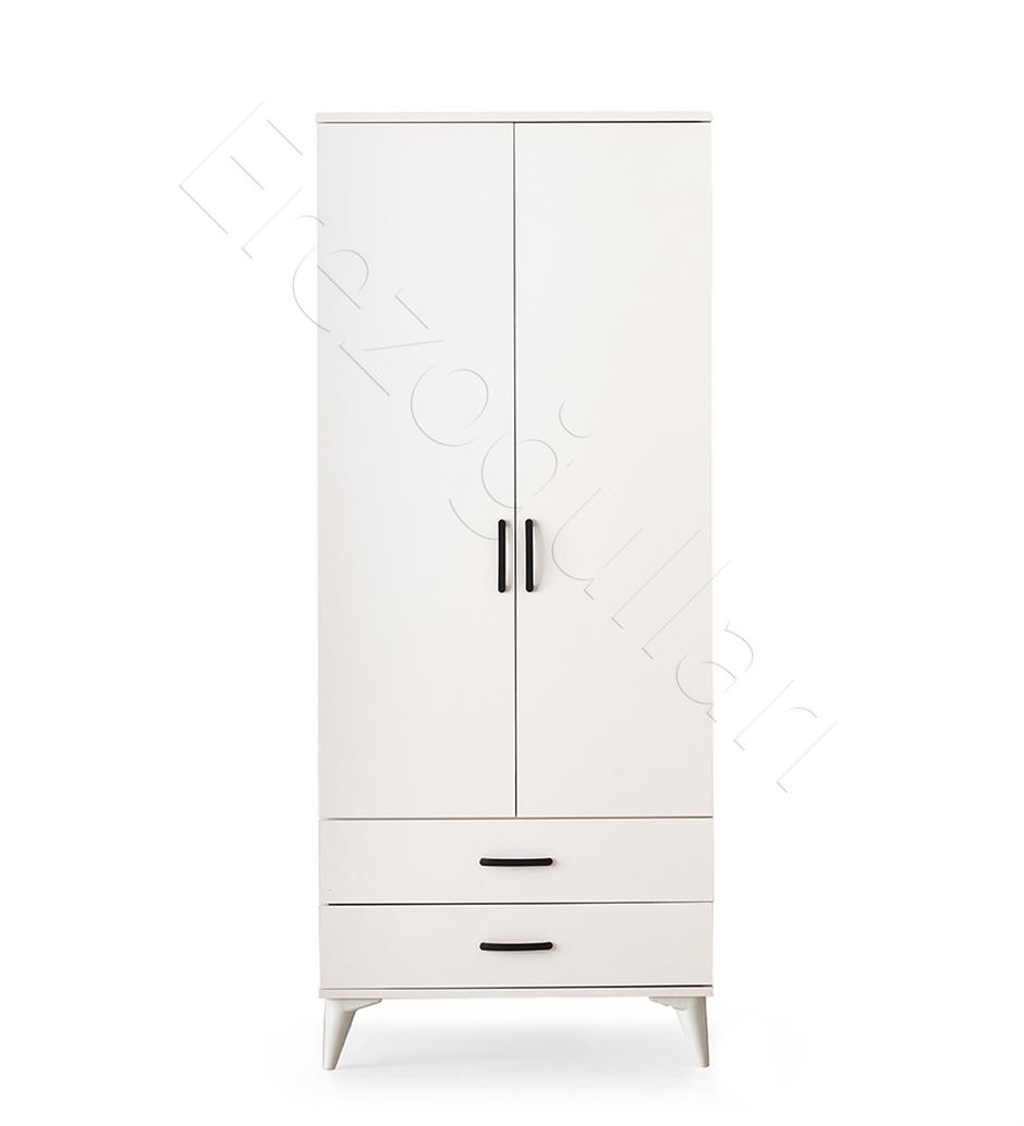 Kumsal 2 Kapılı 2 Çekmeceli Gardrop Elbise Dolabı 80x48x195cm