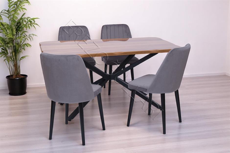 Kütük Milano MDF Mutfak Masa Sandalye Takımı 90x160