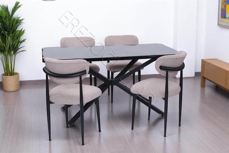 Kütük Polo MDF Mutfak Masa Sandalye Takımı 90x160