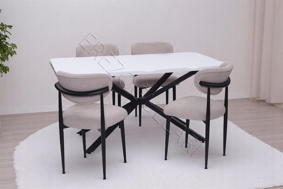 Kütük Polo MDF Mutfak Masa Sandalye Takımı 90x160