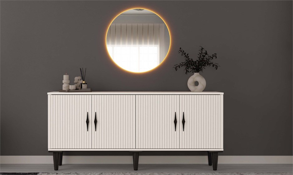 Lavanta MDF Dolaplı Konsol Büfe Aynasız 160x80x41cm
