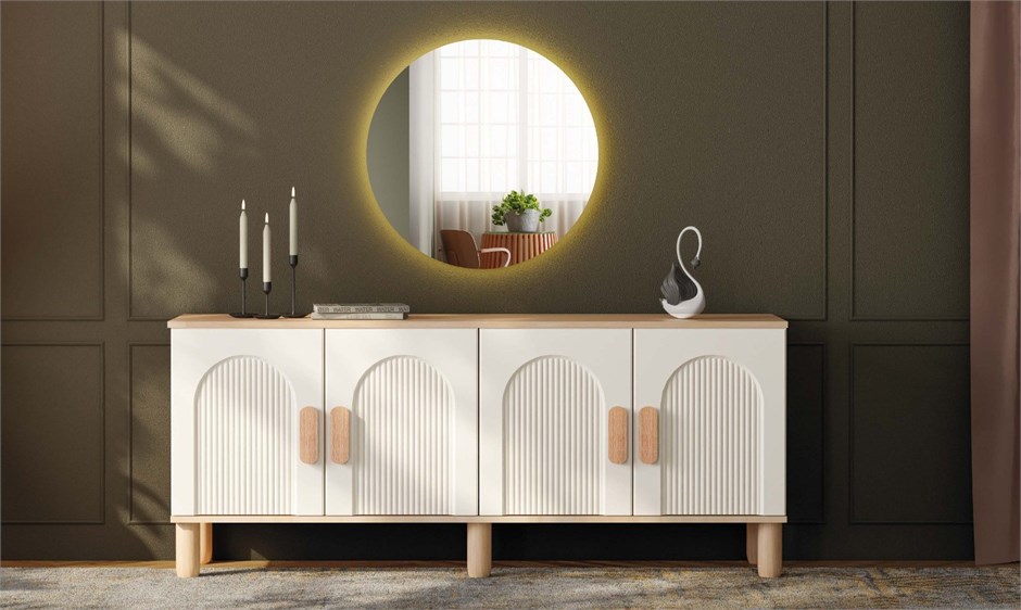 Lavanta MDF Dolaplı Konsol Büfe Aynasız 160x80x41cm