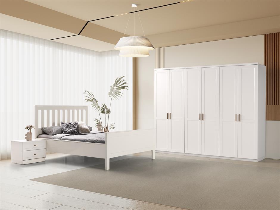 Liora %100 MDF 6 Kapaklı Modern Dolap