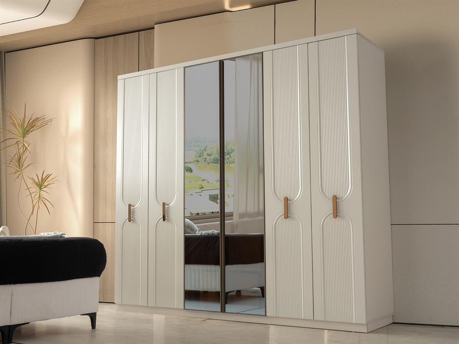 Mihra %100 MDF 6 Kapaklı Modern Dolap