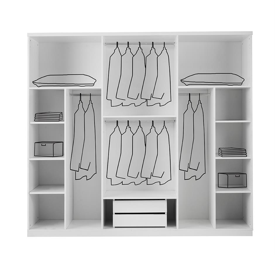 Emir %100 MDF 6 Kapaklı Modern Dolap
