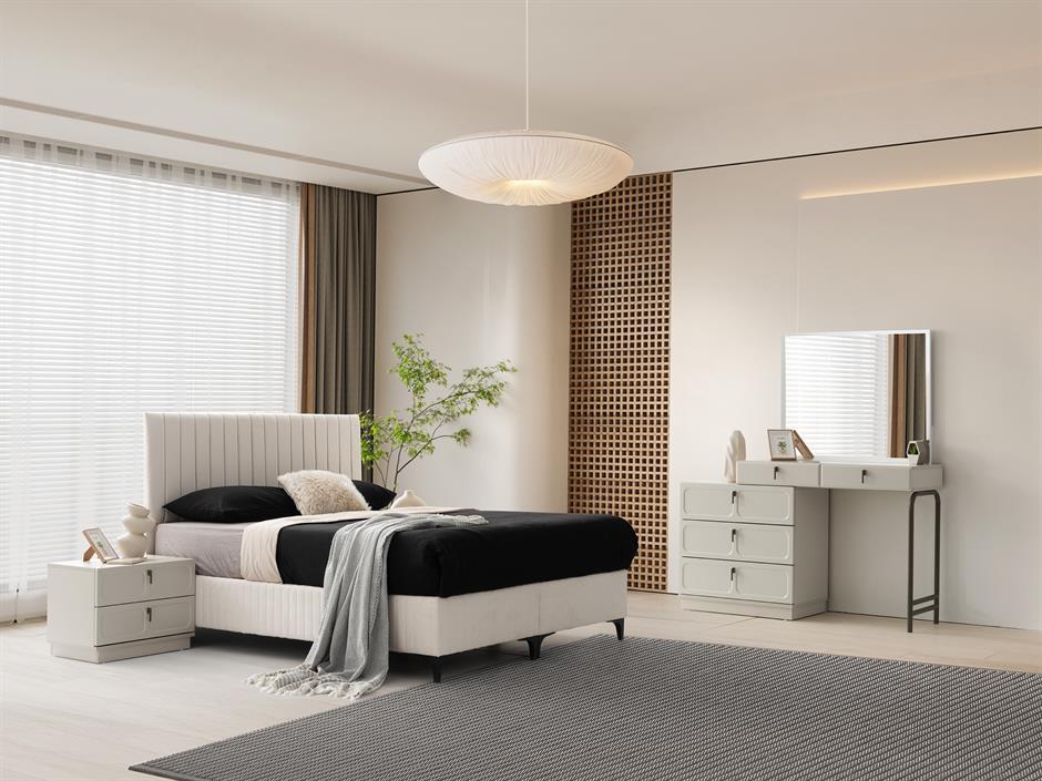 Malta %100 MDF 6 Kapaklı Modern Yatak Odası Takımı Başlıklı