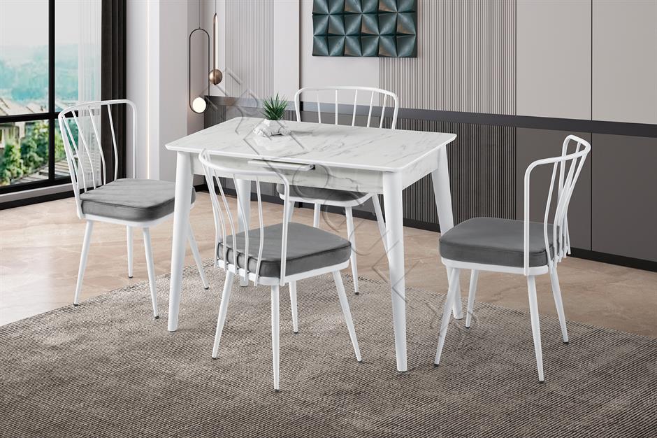 Melisa Buse MDF Açılır Mutfak Masa Takımı 60x100