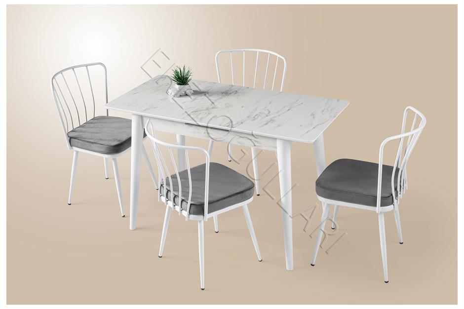 Melisa Buse MDF Açılır Mutfak Masa Takımı 60x100