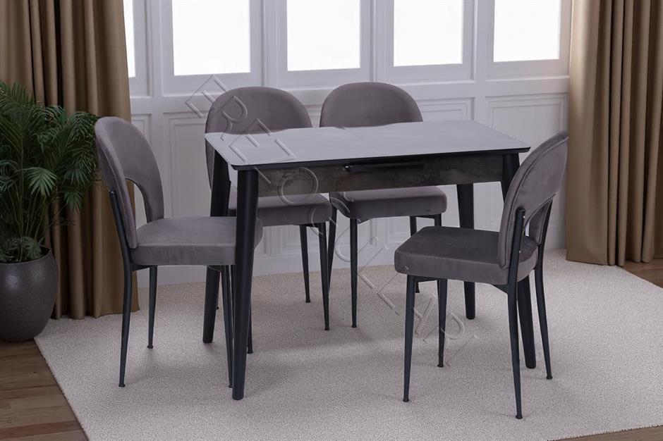 Melisa Hilal Lak Panel Açılır Mutfak Masa Sandalye Takımı 60x100