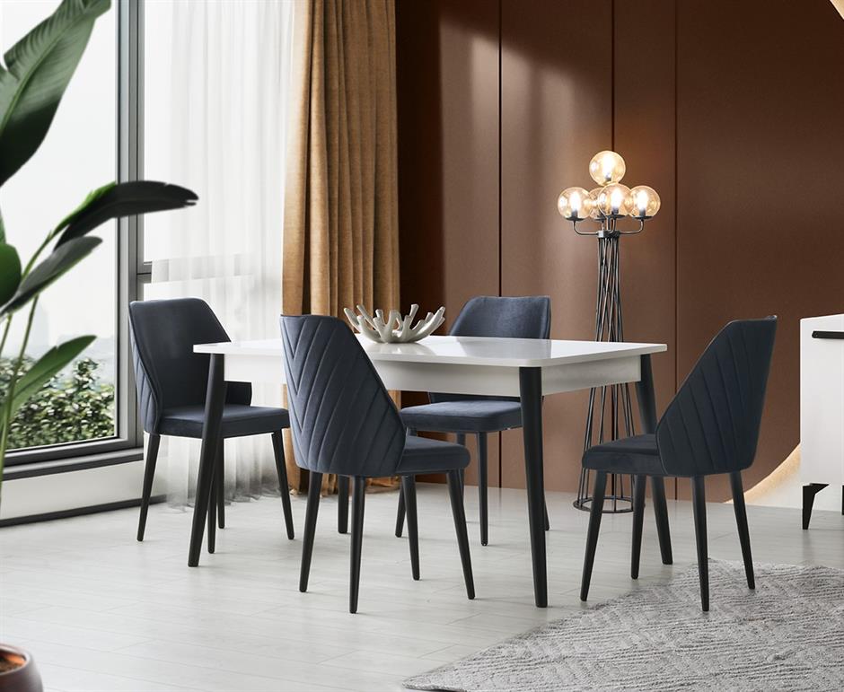 Mercan MDF Salon Yemek Masa Sandalye Takımı 90x145